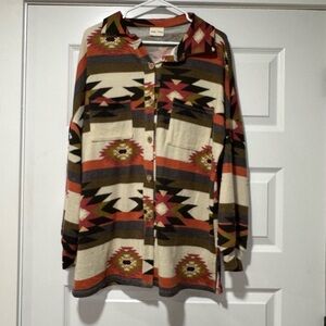 Lovely Melody Multicolor Aztec Button Down Shirt